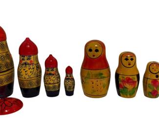 Two Sets Of Russian Nesting Dolls