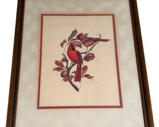 24 x 28 Framed Cardinal Print By W.D. Gaither signed numbered