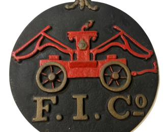 13 Vintage Cast Iron F.I.Co. Firemens Insurance Company Wall Plaque