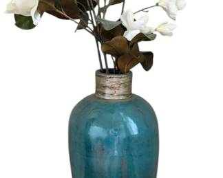 32 Tall Vase w Faux Magnolia Stems