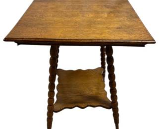 Antique Oak 2 Tier Side Table