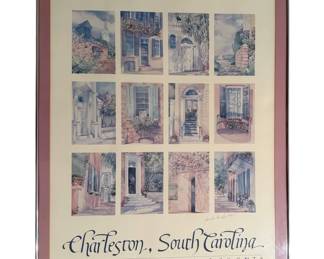 24 x 30 Framed Charleston, South Carolina Print By Amelia Rose Smith signed
