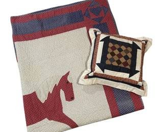Rocking Horse Quilt Patchwork Pillow