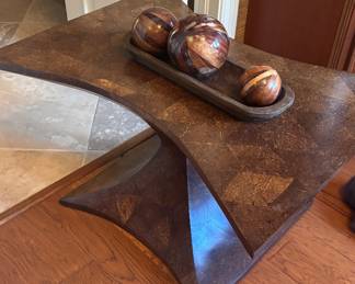 Sculptural Coconut Shell Asymmetrical Occasional Table $290