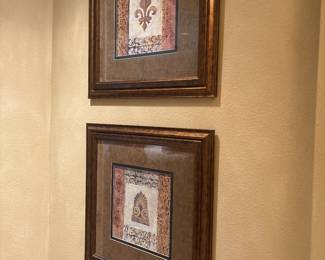 Framed prints "Fleur De Le"-Pair $60