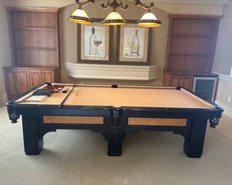 Craftmaster "Classic" Billiards Table with Ball and , Cues and Accessories $1100 (Estimate for professional move and set up min $675 depending on location) Large Wine Prints-$125 Each