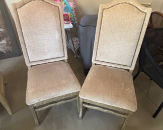 8 high back dining room chairs that are included with the large 60" Octagonal Glass Top Pedestal Table for $600
seat 19”
back 48”
20” w 22” deep