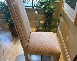 8 high back dining room chairs that are included with the large 60" Octagonal Glass Top Pedestal Table for $600
seat 19”
back 48”
20” w 22” deep