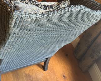 Ratan and upholstered high back wingchair (2) each $290 seat 22 “ back 40”
W29" x D26”