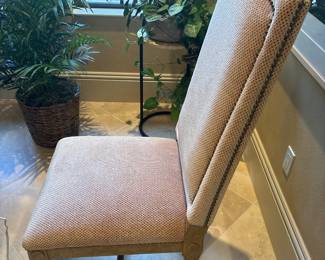 8 high back dining room chairs that are included with the large 60" Octagonal Glass Top Pedestal Table for $600
seat 19”
back 48”
20” w 22” deep
