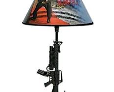 Scarface Say Hello to My Little Friend Machine Gun Table Lamp and Poster
