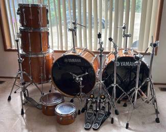 Yamaha DoubleBass Drum Recording Custom 9000 Series Drum Kit