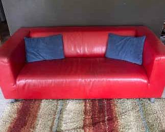 Red Leather Sofa