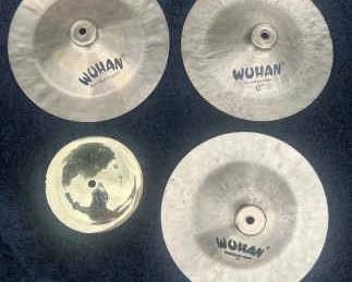 LP Latin Percussion 6 14 Inch Ice Bell Cymbal and 3 Wuhan HandMade China 12 Cymbals
