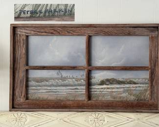 Peter L Parkin original art #2 beach through window