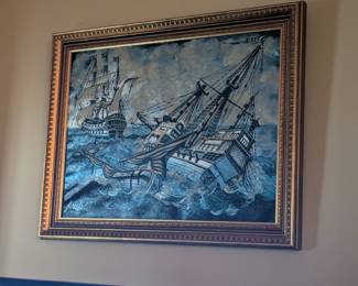 Sailing ships on high seas.. -$100