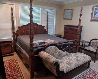 Cherry or Mahogany California King bed (sell w/o top mattress) -$250