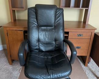 Leather chair and computer desk - $70