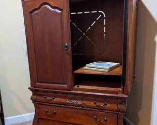 Cherry or Mahogany tv cabinet or Armoire - $100