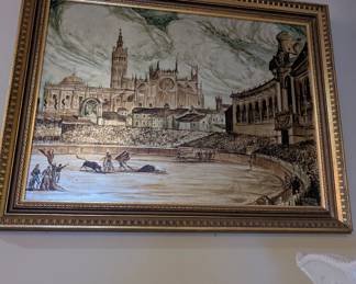 Scene from Spain - Bull fighting ring - $100