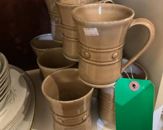 Set of 9 light brown Juliska mugs $144 + tax