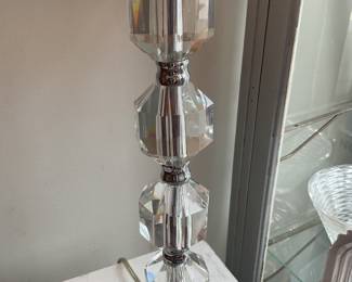 Silver and crystal table lamp 27” tall $64 + tax