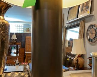 Black and brass tones modern table lamp 2’ tall $40 + tax