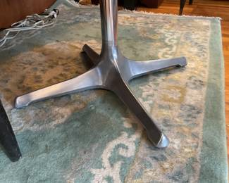 Retro wood laminate and metal leg side table 23.5” x 23.5” x 16.5” $80 + tax