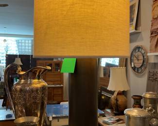Black and brass tones modern table lamp 2’ tall $40 + tax