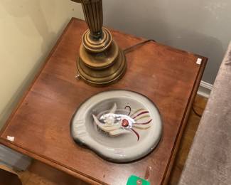 Solid wood side table 17” tall 20” x 20” $56 + tax