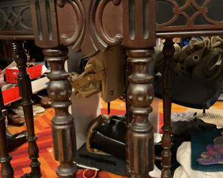 Burled wood antique side table $100 + tax