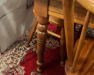 Solid wood dining table with 4 chairs 5’ x 38” x 30” $360 + tax