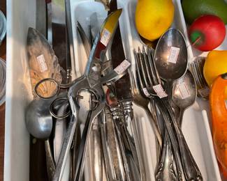 Assorted silver utensils