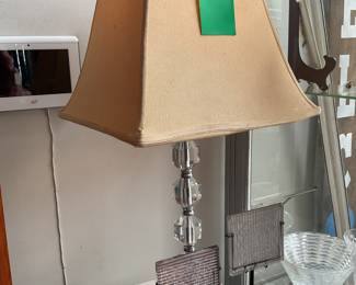 Silver and crystal table lamp 27” tall $64 + tax