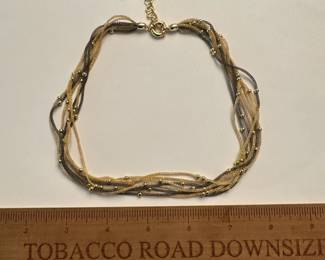 J15 - $1150. 14kt gold 2 tone necklace. 17" long.