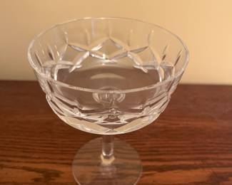 A32 - $150. Vintage Lenox Crystal Champagne Sherbet Glasses. "Charleston" Pattern. 12 pieces. 5 1/8" tall.