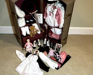C22 - $500. American Girl Doll Samantha. Authentic Pleasant Company Trunk. Includes 10 outfits and accessories.