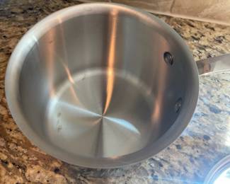 K5 - $50. All-Clad D5 2 Qt. Soup Pot . Measures 4.5" tall.