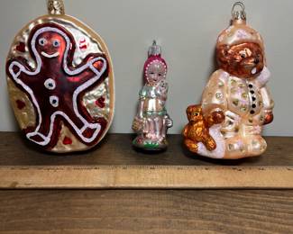 C41 - $100. LOT of 6 Vintage Christopher Radko Glass Ornaments.