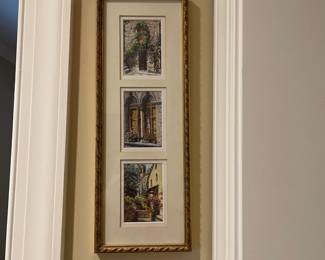 A18 - $15. Framed Prints of Italy. Measures 5.75" wide x 16" tall.
