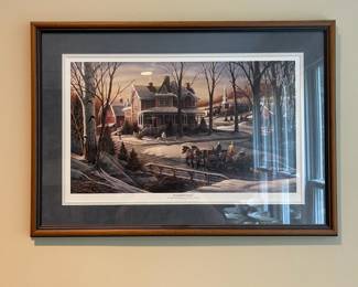 A14 - $40. "Homeward Bound" framed print. Measures 24.5" wide x 17" tall. Terry Redlin.