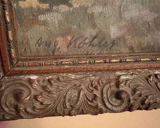A50 - $65. August Kohler Print. Measures 34" x 25". Great Antique Frame!