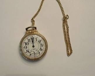 J23 - $200. Gold Filled Hamilton "Broadway Limited" 1992 Pocket Watch.