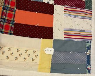 B16 - $30. Vintage Fence Rail Quilt. Measures 70" x 80".