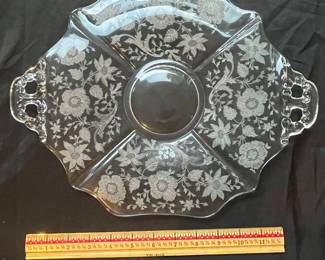 A30 - $35. Vintage Cambridge Diane and Wildflower Platter Set of 2.
