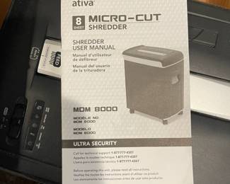 A13 - $60. Ativa 8 Sheet MDM8000 Paper Shredder.