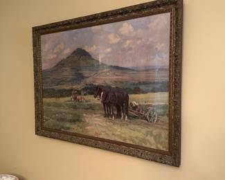 A50 - $65. August Kohler Print. Measures 34" x 25". Great Antique Frame!