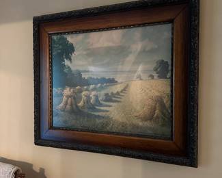 A48 - $125. Hugo Eichler - Babel Seere Antique / Vintage Print. Measures 38" x 32". *Beautiful* Antique Frame.