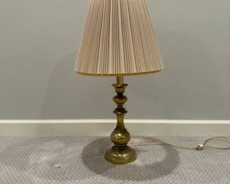 B21 - $30. Vintage Brass Table Lamp. Measures 32" tall. Needs new shade!