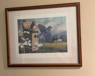 A17 - $15. "House Hunting" signed by Ronald J. Louque '. 94. #161/1000. Does have some crazing on the matting.